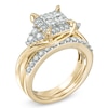 Thumbnail Image 1 of 1-1/4 CT. T.W. Princess-Cut Quad Diamond Bridal Set in 10K Gold