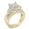 Thumbnail Image 2 of 1-1/4 CT. T.W. Princess-Cut Quad Diamond Bridal Set in 10K Gold