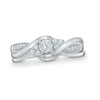 Thumbnail Image 1 of 1/3 CT. T.W. Diamond Bypass Bridal Set in 10K White Gold