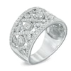 Thumbnail Image 2 of 3/4 CT. T.W. Diamond Vintage-Inspired Love and Kisses Ring in 10K White Gold
