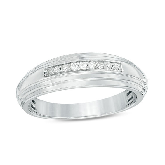 1/2 CT. T.w. Quad Frame Diamond Wedding Ensemble in 10K White Gold - Size 7 and 10