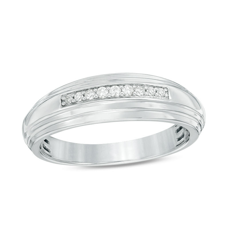 Main Image 4 of 1/2 CT. T.W. Quad Frame Diamond Wedding Ensemble in 10K White Gold - Size 7 and 10