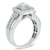 Thumbnail Image 2 of Celebration Lux® 1-1/5 CT. T.W. Radiant-Cut Certified Diamond Frame Engagement Ring in 14K White Gold (I/SI2)