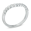 Thumbnail Image 2 of 1/4 CT. T.W. Diamond Frame Contour Wedding Band in 14K White Gold