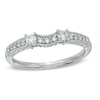 Thumbnail Image 1 of 1/4 CT. T.W. Diamond Vintage-Style Contour Wedding Band in 14K White Gold
