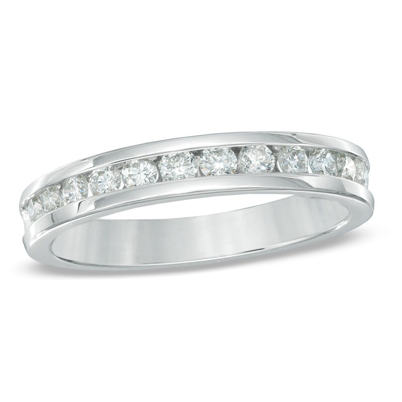 Main Image 1 of 1/2 CT. T.W. Diamond Band in 10K White Gold