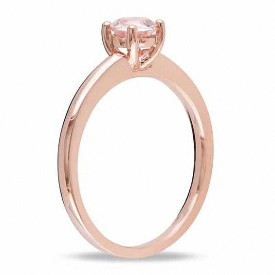 5.0mm Morganite Solitaire Promise Ring 10K Rose Gold