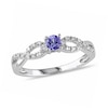 Thumbnail Image 0 of 3.5mm Tanzanite and 1/20 CT. T.W. Diamond Twist Promise Ring in Sterling Silver