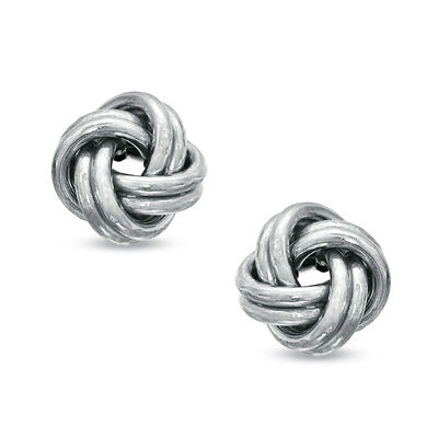 Mia Diamonds 14k White Gold Textured Polished Love Knot Post Earrings Mia Diamonds 14k White Gold Textured Polished Love Knot Post Earrings