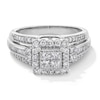 Thumbnail Image 1 of 1 CT. T.W. Quad Princess-Cut Diamond Frame Engagement Ring in 10K White Gold