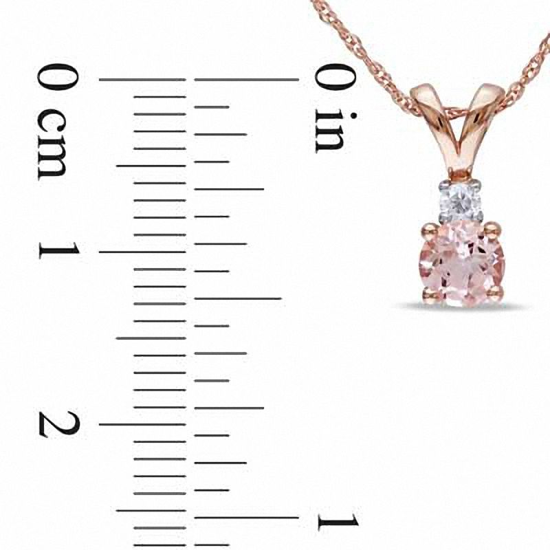 Rose Gold Oval Morganite & Diamond Halo Teardrop Necklace 14K