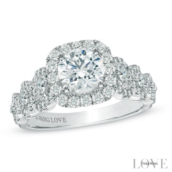 Vera Wang Love Collection 2 CT. T.w. Diamond Frame Engagement Ring in 14K White Gold
