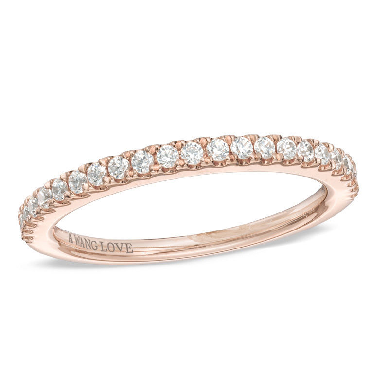 Vera Wang Love Collection 1/4 CT. T.W. Diamond Wedding Band in 14K Rose Gold