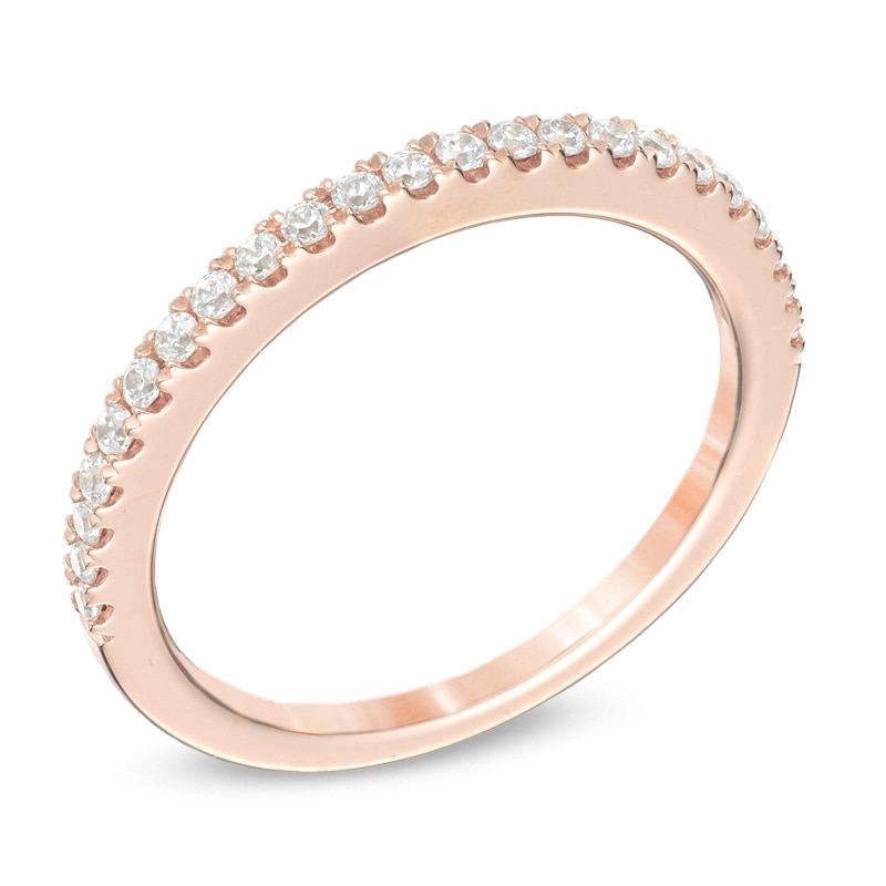 Vera Wang Love Collection 1/4 CT. T.W. Diamond Wedding Band in 14K Rose Gold