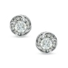 Thumbnail Image 1 of 1/2 CT. T.W. Diamond Spiral Frame Stud Earrings in 14K White Gold