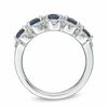 Thumbnail Image 3 of Vera Wang Love Collection Blue Sapphire and 3/8 CT. T.W. Diamond Five Stone Frame Ring in 14K White Gold