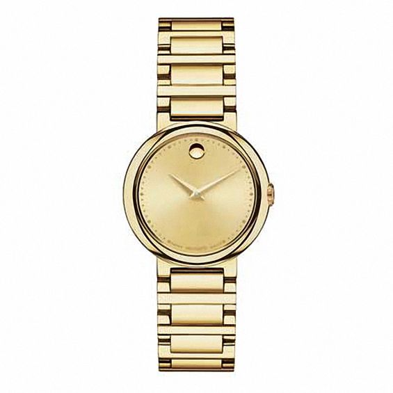 Ladies' Movado Concerto MuseumÂ® Dial Gold-Tone Watch (Model: 606704)