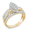Thumbnail Image 1 of 1 CT. T.W. Diamond Marquise Cluster Engagement Ring in 10K Gold