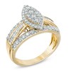 Thumbnail Image 2 of 1 CT. T.W. Diamond Marquise Cluster Engagement Ring in 10K Gold