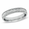 Thumbnail Image 1 of 4.0mm Woven Comfort Fit Milgrain Wedding Band in Sterling Silver
