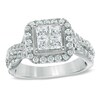 Thumbnail Image 1 of 1-1/2 CT. T.W. Princess-Cut Quad Diamond Twist Shank Engagement Ring in 14K White Gold