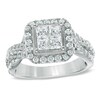 Thumbnail Image 0 of 1-1/2 CT. T.W. Princess-Cut Quad Diamond Twist Shank Engagement Ring in 14K White Gold