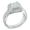 Thumbnail Image 2 of 1-1/2 CT. T.W. Princess-Cut Quad Diamond Twist Shank Engagement Ring in 14K White Gold