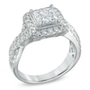 Thumbnail Image 1 of 1-1/2 CT. T.W. Princess-Cut Quad Diamond Twist Shank Engagement Ring in 14K White Gold