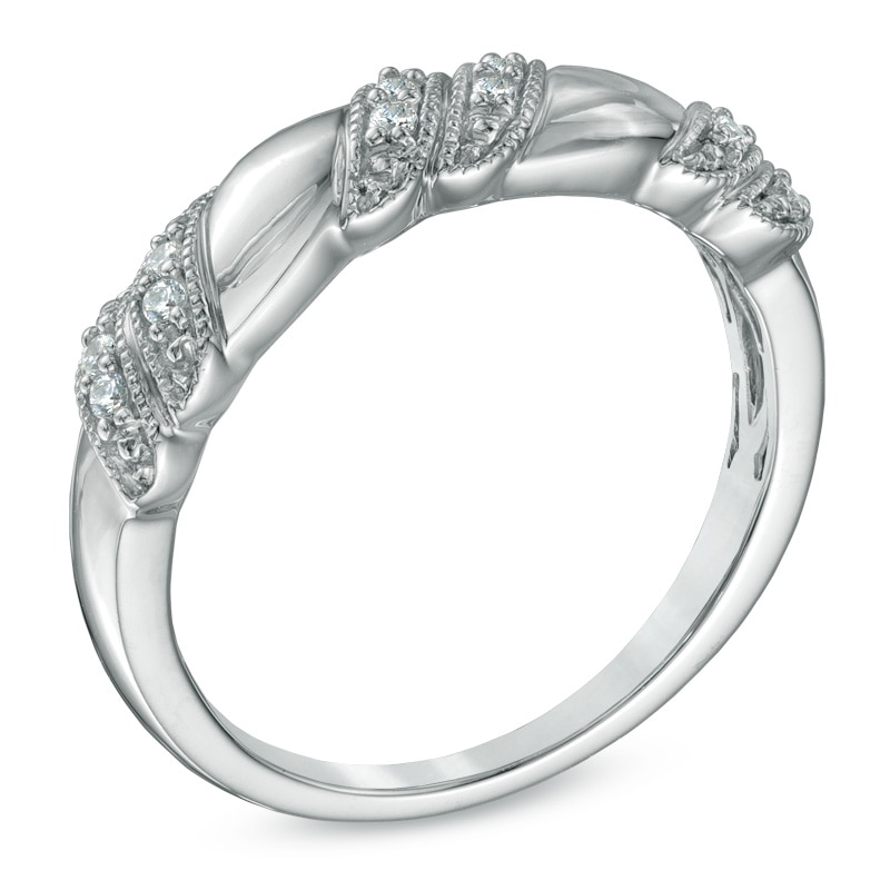 Diamond Accent Vintage-Style Anniversary Band in 10K White Gold
