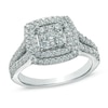 Thumbnail Image 0 of 1 CT. T.W. Composite Diamond Double Frame Engagement Ring in 14K White Gold