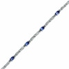 Thumbnail Image 0 of Oval Tanzanite and Diamond Accent Bracelet in Sterling Silver