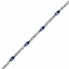 Thumbnail Image 1 of Oval Tanzanite and Diamond Accent Bracelet in Sterling Silver