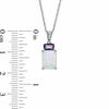 Thumbnail Image 3 of Lab-Created Emerald-Cut Opal, Amethyst and White Sapphire Pendant, Ring and Earrings Set in Sterling Silver - Size 7