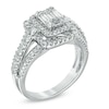 Thumbnail Image 2 of 1 CT. T.W. Multi-Baguette Diamond Double Frame Engagement Ring in 14K White Gold