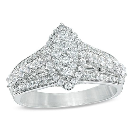 1 CT. T.w. Marquise Composite Diamond Engagement Ring in 10K White Gold