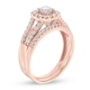 Thumbnail Image 1 of 1 CT. T.W. Diamond Frame Split Shank Bridal Set in 14K Rose Gold