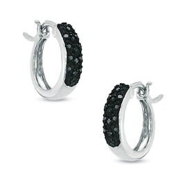 1/10 CT. T.W. Black Diamond Triple Row Hoop Earrings in Sterling Silver