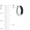 Thumbnail Image 2 of 1/10 CT. T.W. Black Diamond Triple Row Hoop Earrings in Sterling Silver