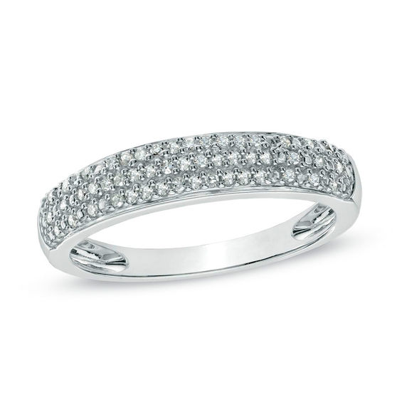 1/5 CT. T.w. Diamond Triple Row Wedding Band in Sterling Silver