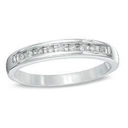 Silver Wedding Rings Zales T W Diamond Anniversary Band In Sterling Silver Size 7
