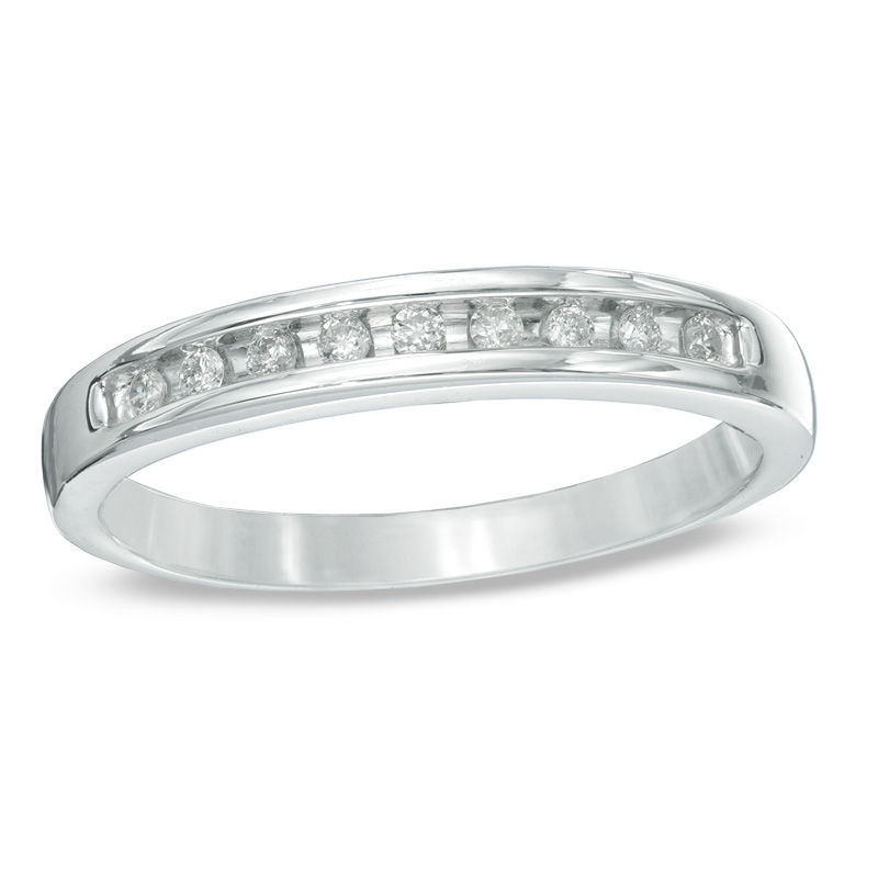 Main Image 1 of 1/10 CT. T.W. Diamond Band in Sterling Silver