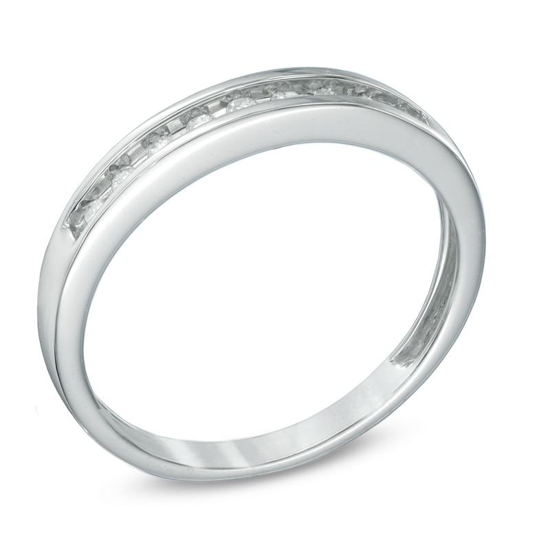 Main Image 2 of 1/10 CT. T.W. Diamond Band in Sterling Silver