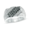 Thumbnail Image 1 of 1/3 CT. T.W. Enhanced Black and White Diamond Ring in Sterling Silver