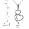Thumbnail Image 2 of 1/20 CT. T.W. Diamond Cat with Heart Pendant in Sterling Silver