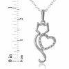 Thumbnail Image 3 of 1/20 CT. T.W. Diamond Cat with Heart Pendant in Sterling Silver