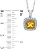 Thumbnail Image 3 of 7.0mm Cushion-Cut Citrine and Lab-Created White Sapphire Pendant and Ring Set in Sterling Silver - Size 7