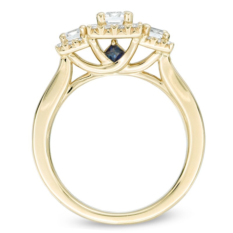 Vera Wang Love Collection 1-1/2 CT. T.W. Emerald-Cut Diamond Three Stone Ring in 14K Gold