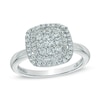 Thumbnail Image 0 of 1/2 CT. T.W. Diamond Cushion Cluster Frame Ring in 10K White Gold