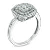 Thumbnail Image 1 of 1/2 CT. T.W. Diamond Cushion Cluster Frame Ring in 10K White Gold
