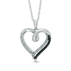 Thumbnail Image 1 of Enhanced Black and White Diamond Accent Heart Pendant in Sterling Silver